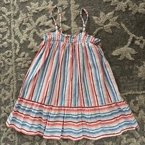 OshKosh B'gosh Red and White Ruffled Smocked Sundress